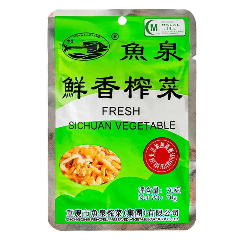 70g Fish Well Fresh Sichuan Vegetable 鱼泉鲜香榨菜丝 